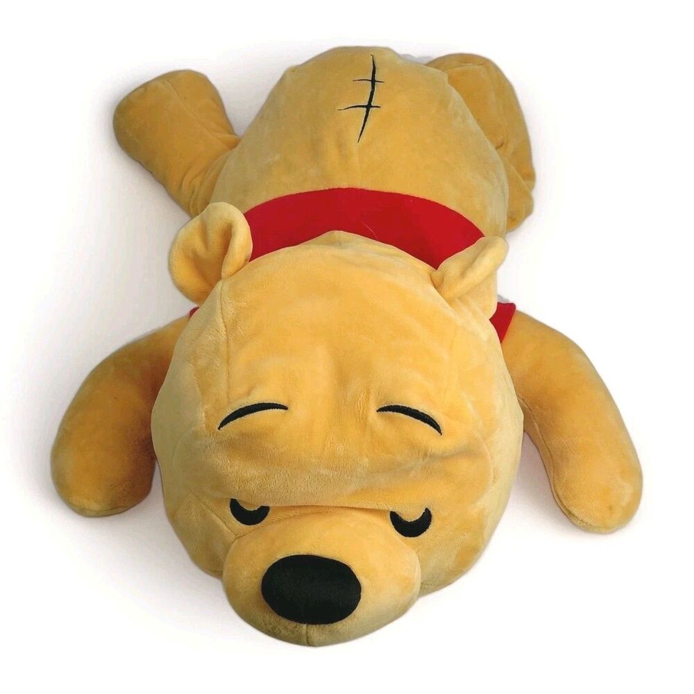 Disney Winnie the Pooh Cuddleez Large Plush Sleeping Soft Pillow Yellow Red 22in